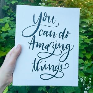 White canvas wall decor